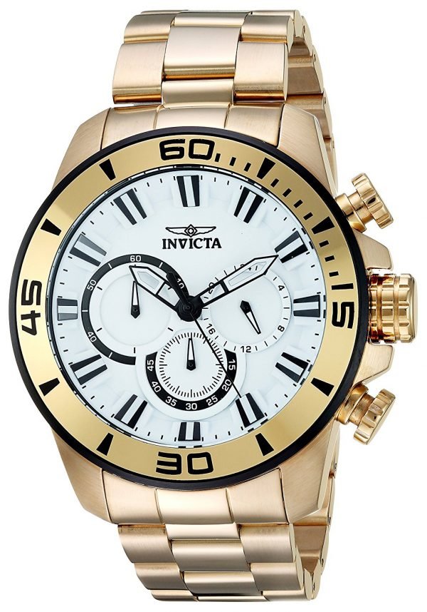 Invicta Pro Diver 22589 Kello Valkoinen / Kullansävytetty