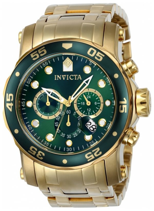 Invicta Pro Diver 23653 Kello Vihreä / Kullansävytetty Teräs