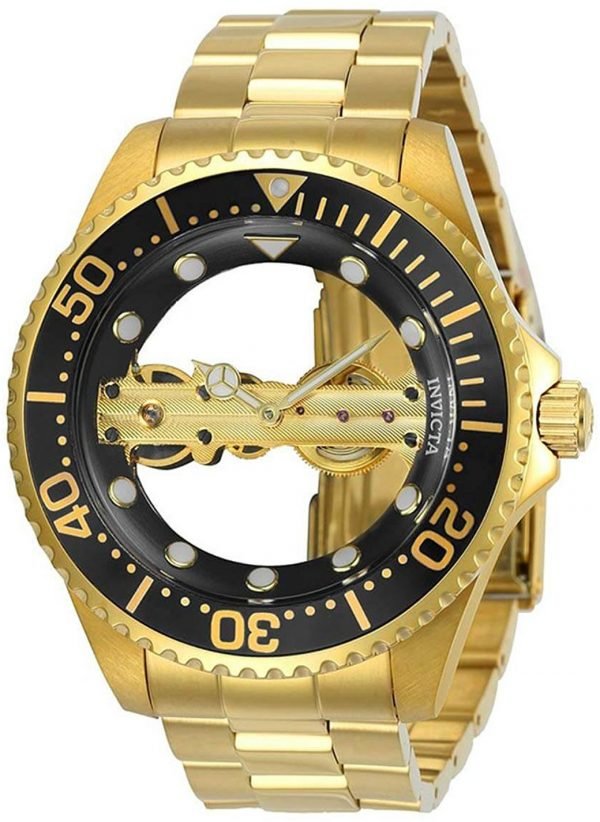 Invicta Pro Diver 24694 Kello Musta / Kullansävytetty Teräs