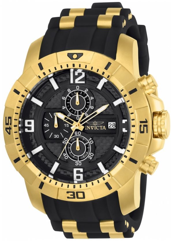 Invicta Pro Diver 24965 Kello Musta / Kullansävytetty Teräs