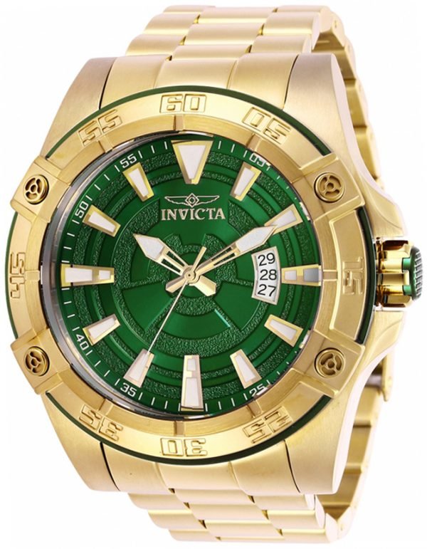 Invicta Pro Diver 27013 Kello Vihreä / Kullansävytetty Teräs