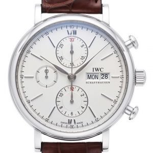 Iwc Portofino Chronograph Iw391007 Kello Hopea / Nahka