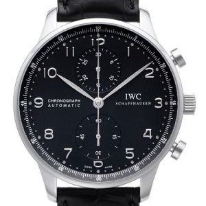 Iwc Portuguese Iw371447 Kello Musta / Nahka