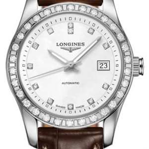 Longines Conquest L2.285.0.87.3 Kello Valkoinen / Nahka