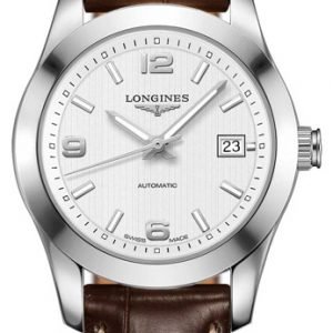 Longines Conquest L2.285.4.76.3 Kello Hopea / Nahka