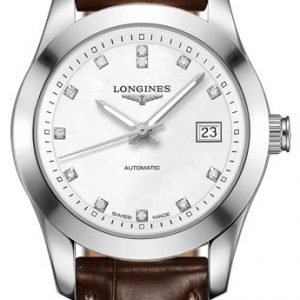 Longines Conquest L2.285.4.87.3 Kello Valkoinen / Nahka