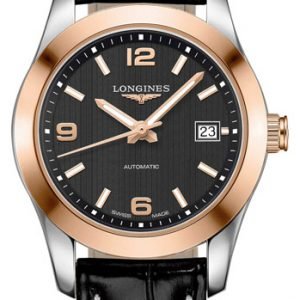 Longines Conquest L2.285.5.56.3 Kello Musta / Nahka