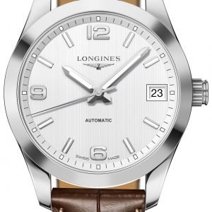 Longines Conquest L2.385.4.76.3 Kello Hopea / Nahka