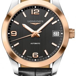 Longines Conquest L2.385.5.56.3 Kello Musta / Nahka