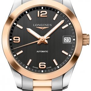 Longines Conquest L2.385.5.56.7 Kello Musta / 18k Punakultaa