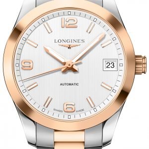 Longines Conquest L2.385.5.76.7 Kello Hopea / 18k Punakultaa