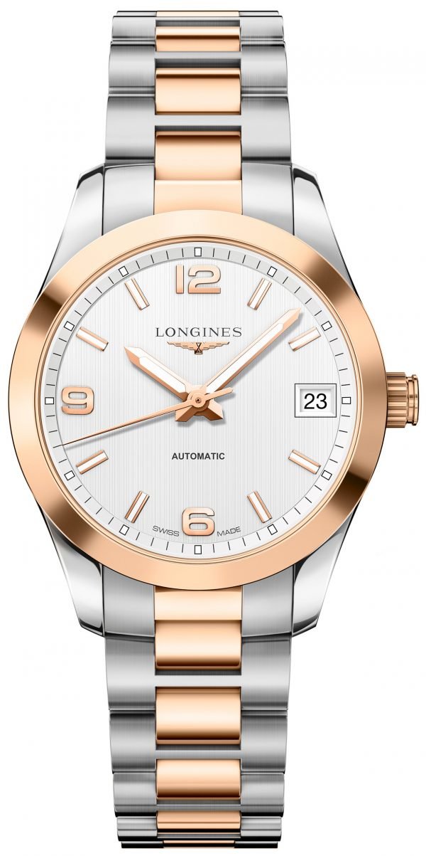 Longines Conquest L2.385.5.76.7 Kello Hopea / 18k Punakultaa