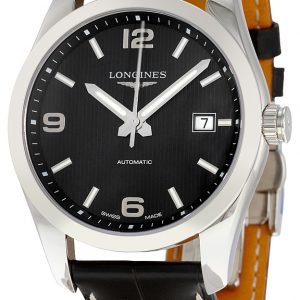 Longines Conquest L2.785.4.56.3 Kello Musta / Nahka