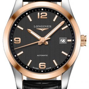 Longines Conquest L2.785.5.56.3 Kello Musta / Nahka