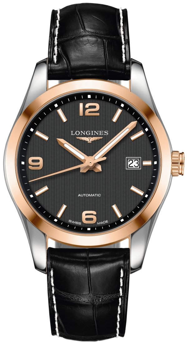 Longines Conquest L2.785.5.56.5 Kello Musta / Nahka