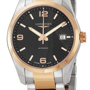 Longines Conquest L2.785.5.56.7 Kello Musta / 18k Punakultaa