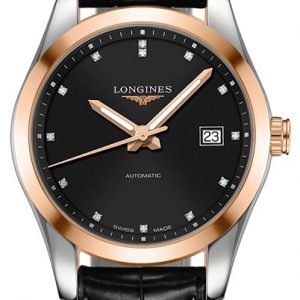 Longines Conquest L2.785.5.58.3 Kello Musta / Nahka