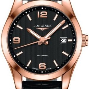 Longines Conquest L2.785.8.56.3 Kello Musta / Nahka