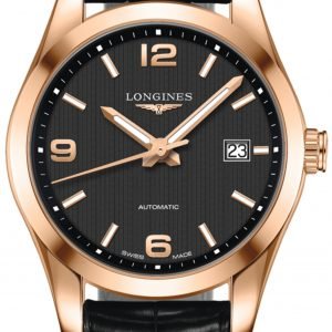 Longines Conquest L2.785.8.56.5 Kello Musta / Nahka