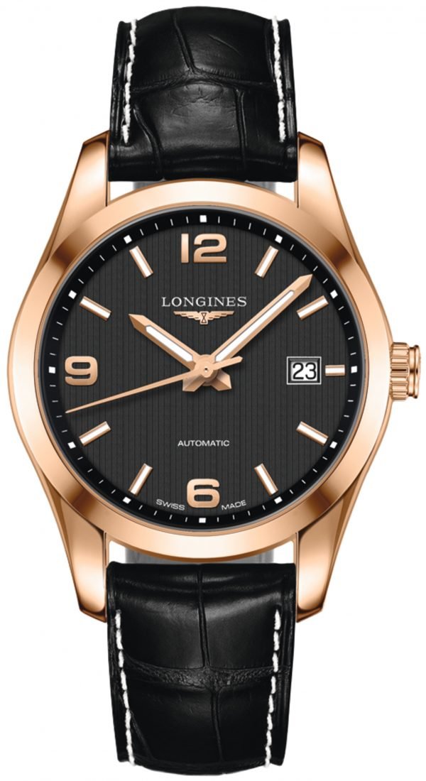 Longines Conquest L2.785.8.56.5 Kello Musta / Nahka