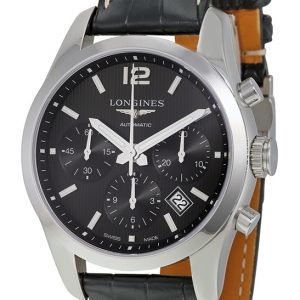 Longines Conquest L2.786.4.56.3 Kello Musta / Nahka