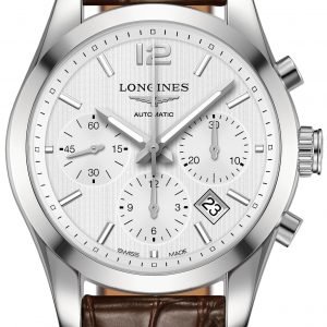 Longines Conquest L2.786.4.76.5 Kello Hopea / Nahka