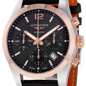 Longines Conquest L2.786.5.56.3 Kello Musta / Nahka