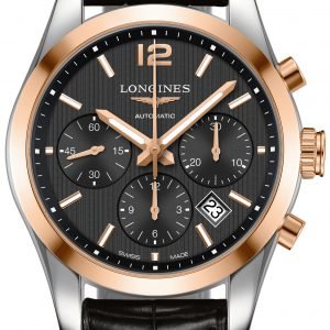 Longines Conquest L2.786.5.56.5 Kello Musta / Nahka