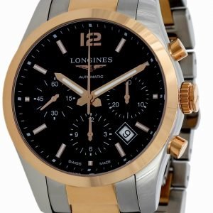 Longines Conquest L2.786.5.56.7 Kello Musta / 18k Punakultaa