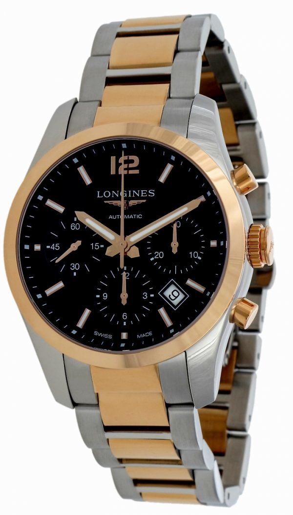 Longines Conquest L2.786.5.56.7 Kello Musta / 18k Punakultaa