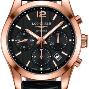 Longines Conquest L2.786.8.56.3 Kello Musta / Nahka