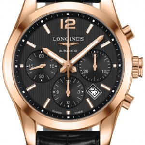 Longines Conquest L2.786.8.56.5 Kello Musta / Nahka