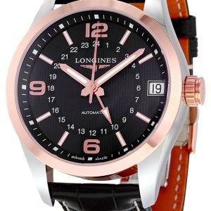 Longines Conquest L2.799.5.56.3 Kello Musta / Nahka