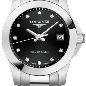 Longines Conquest L3.376.4.57.6 Kello Musta / Teräs