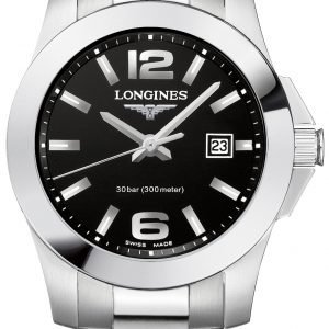 Longines Conquest L3.376.4.58.6 Kello Musta / Teräs