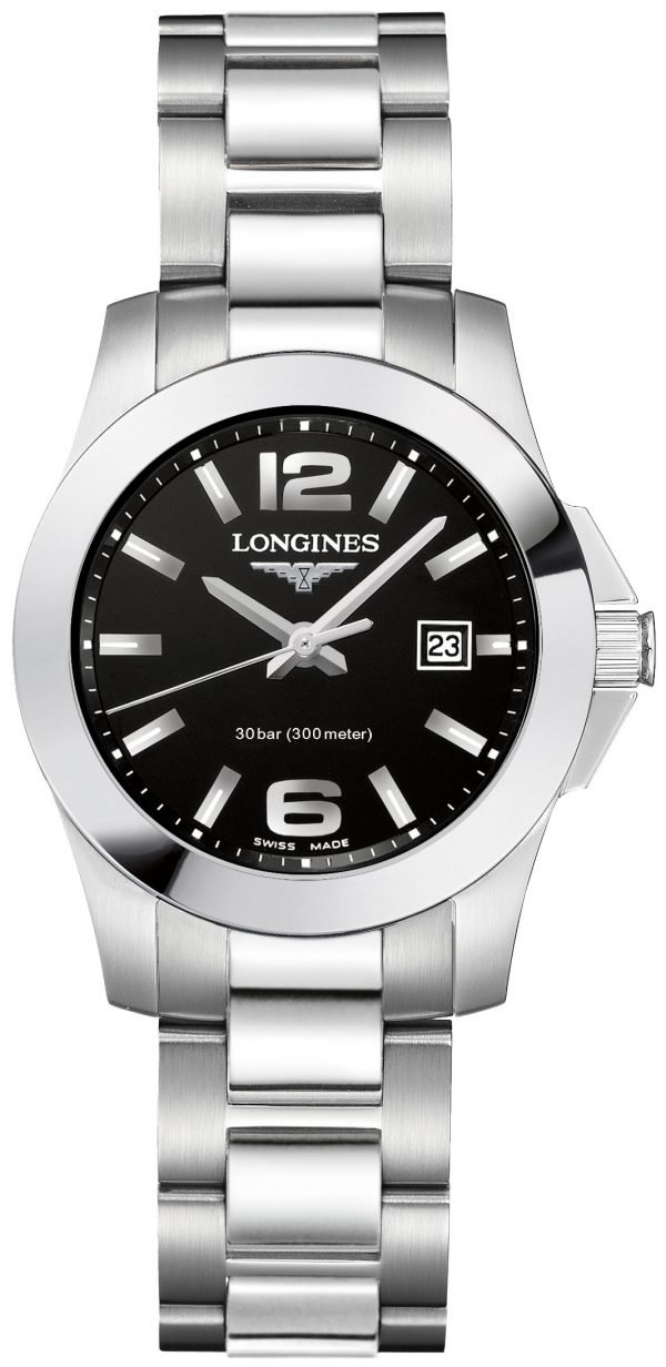 Longines Conquest L3.376.4.58.6 Kello Musta / Teräs