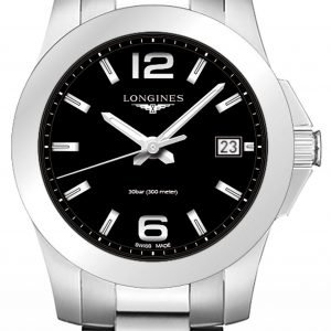 Longines Conquest L3.377.4.58.6 Kello Musta / Teräs