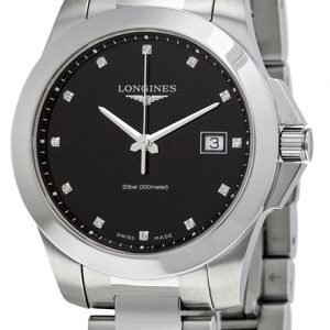 Longines Conquest L3.378.4.57.6 Kello Musta / Teräs