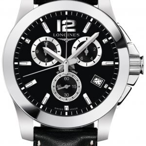 Longines Conquest L3.660.4.56.0 Kello Musta / Nahka