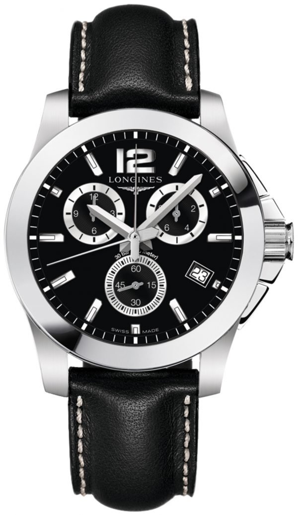 Longines Conquest L3.660.4.56.0 Kello Musta / Nahka