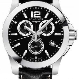 Longines Conquest L3.660.4.56.3 Kello Musta / Nahka