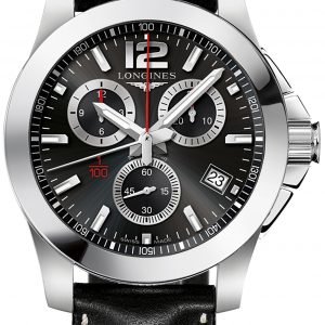 Longines Conquest L3.700.4.56.0 Kello Musta / Nahka