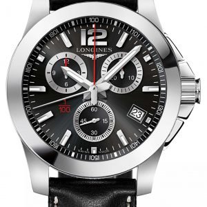 Longines Conquest L3.700.4.56.3 Kello Musta / Nahka