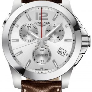 Longines Conquest L3.702.4.76.4 Kello Hopea / Nahka