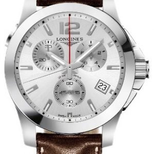 Longines Conquest L3.702.4.76.5 Kello Hopea / Nahka