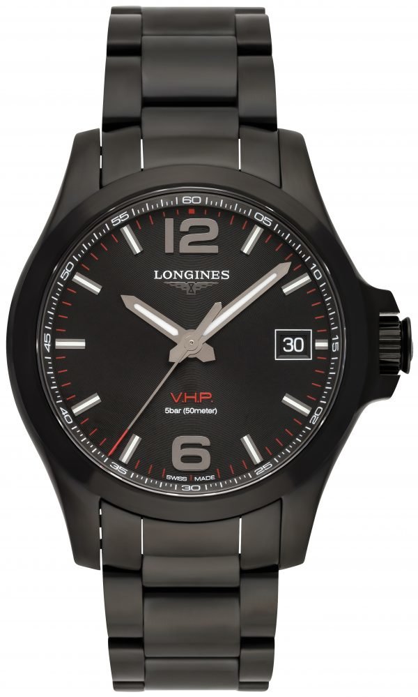 Longines Conquest L3.716.2.56.6 Kello Musta / Teräs