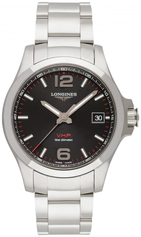 Longines Conquest L3.716.4.56.6 Kello Musta / Teräs