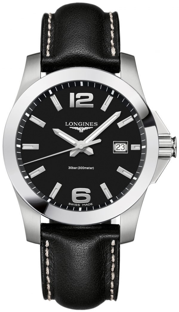 Longines Conquest L3.759.4.58.0 Kello Musta / Nahka