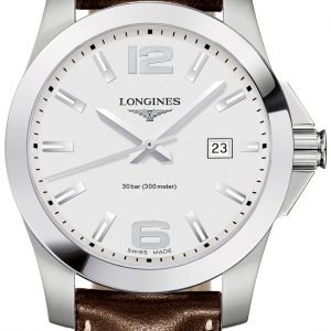 Longines Conquest L3.759.4.76.4 Kello Hopea / Nahka