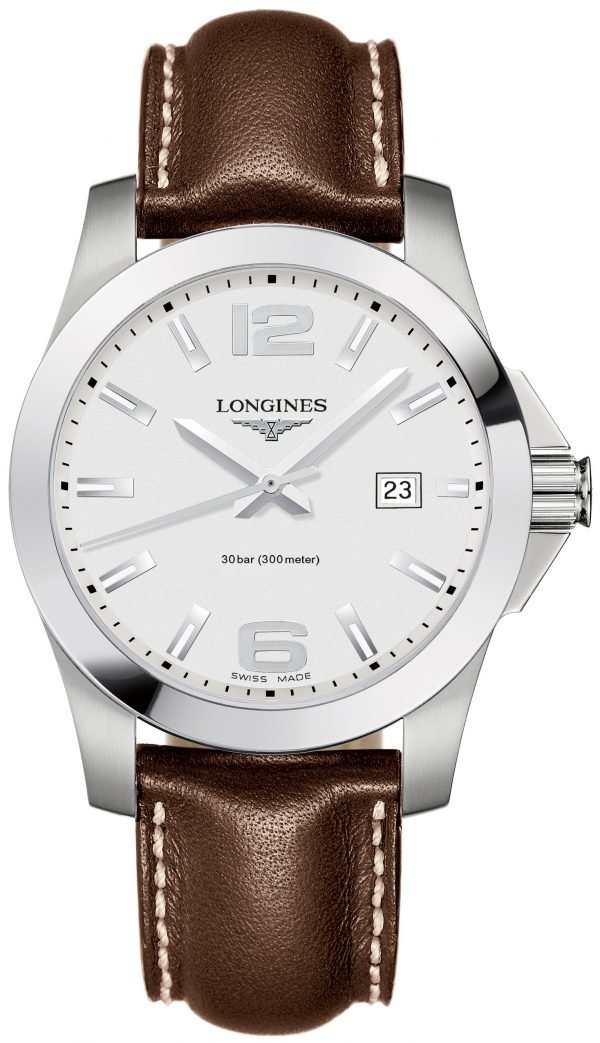 Longines Conquest L3.759.4.76.4 Kello Hopea / Nahka